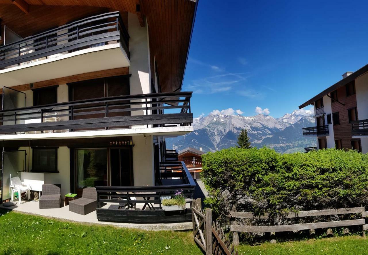 Cosy Centered With Garden And View In Veysonnaz Daire Dış mekan fotoğraf
